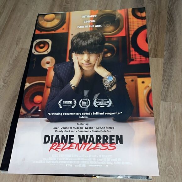 Diane Warren Relentless Doco film theatre promotional 27x 39” big Movie Poster - Picture 1 of 1